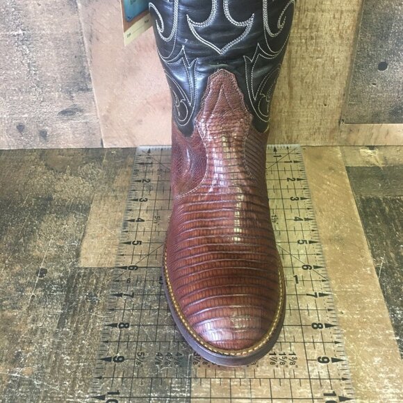 Tony Lama Vintage Round Toe Gold Label Teju Lizard Cowboy Boots Womens 4 B - Picture 4 of 12